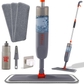 Grey Orange Spray Mop with 3 Reusable Pads